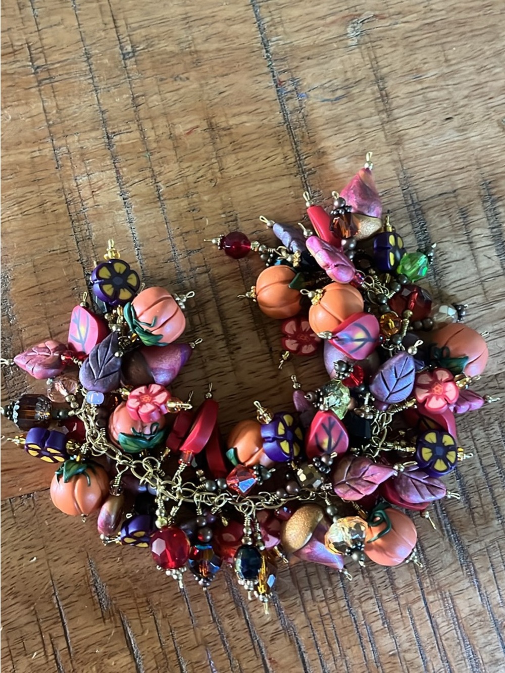 Handmade Autumn Harvest Charm Bracelet